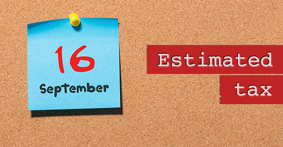 If you’re self-employed and don’t have paycheck withholding, you probably have to make estimated tax payments. These payments must be sent to the IRS on a quarterly basis. The 3rd 2019 estimated tax payment deadline for individuals is Monday, Sept. 16. Even if you do have some withholding from paychecks or other payments, you may still have to make estimated payments if you receive income such as Social Security, prizes, rent, interest and dividends. Generally, taxpayers send four equal installments. But people who earn income unevenly during the year (for example, from a seasonal business) may be able to send smaller payments. Contact us if you have questions about the estimated tax rules.