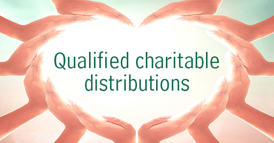 Are you charitably minded and have a significant amount of money in an IRA? If you’re age 70-1/2 or older, and don’t need the money from required minimum distributions, you may benefit by giving these amounts to charity. A popular way to transfer IRA assets to charity is through a tax provision that allows IRA owners who are 70-1/2 or older to give up to $100,000 per year of their IRA distributions to charity. These distributions are called qualified charitable distributions, or QCDs. The money given to charity counts toward the donor’s required minimum distributions (RMDs) but doesn’t increase the donor’s adjusted gross income or generate a tax bill. Contact us for more information.